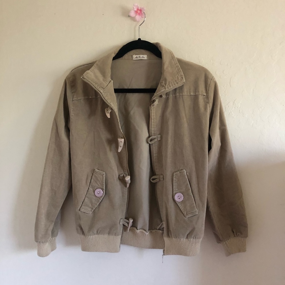 Tan corduroy bomber jacket